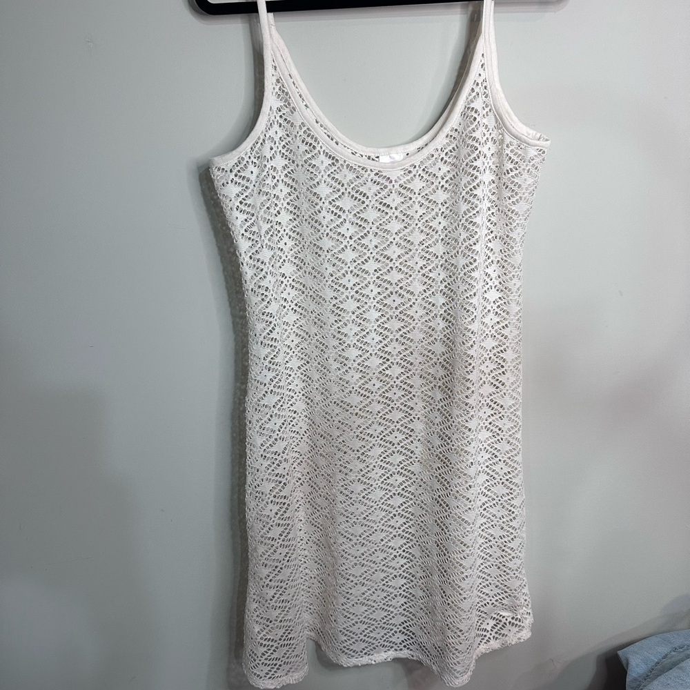 Xhilaration White Crochet Sleeveless Dress
